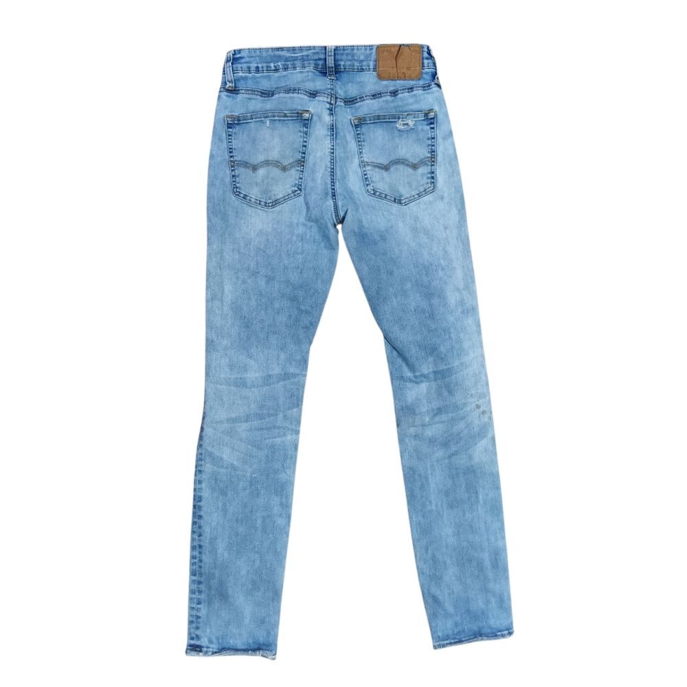 American Eagle Outfitters Distressed Men's Jeans 28x30 Light Blue Holes Flex - Picture 4 of 8